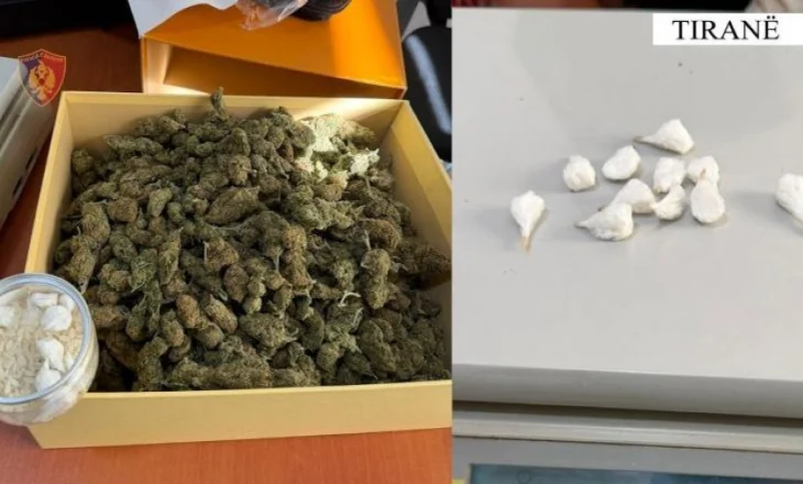 Arrestohet 25-vjeçari në Tiranë, kapet me 800 gram kanabis dhe kokainë për shitje
