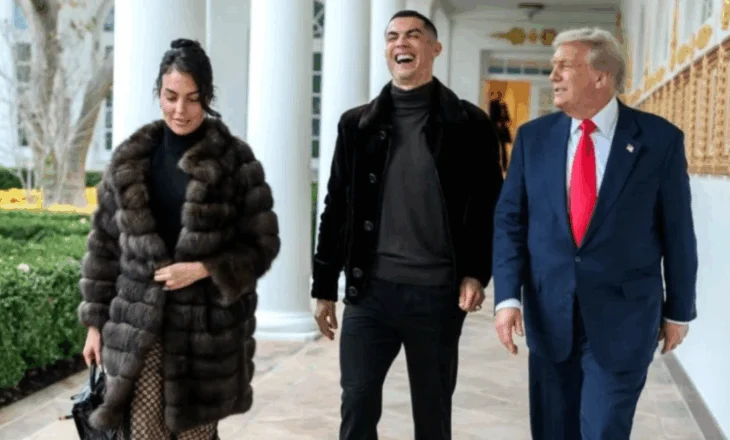 Cristiano Ronaldo viziton Shtëpinë e Bardhë. Foto me Presidentin Donald Trump dhe Georginën që shkaktojnë debat ndërkombëtar