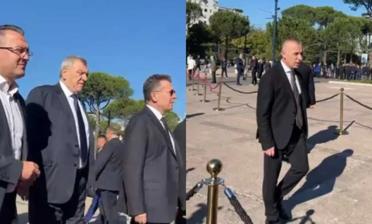 Homazhet për Fatos Nanon, Mediu, Duka dhe Ndoja mbërrijnë në Pallatin e Kongreseve