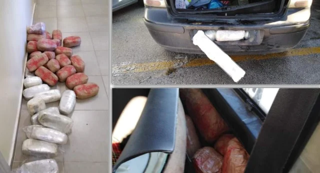 Igumenicë/ Çifti shqiptar kapet me 47 kg kanabis në makinë