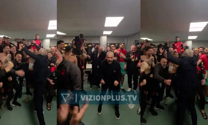 Kualifikimi i Shqipërisë në Play Off të Kupës së Botës, Sylvinho ndan pamjet nga festa në dhomat e zhveshjes