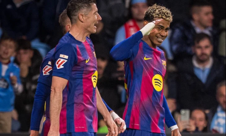 Lewa rikthehet me hat-trick. Barcelona thyen tersin ndaj Celta Vigo dhe tani është vetëm 3 pikë larg Realit (video)