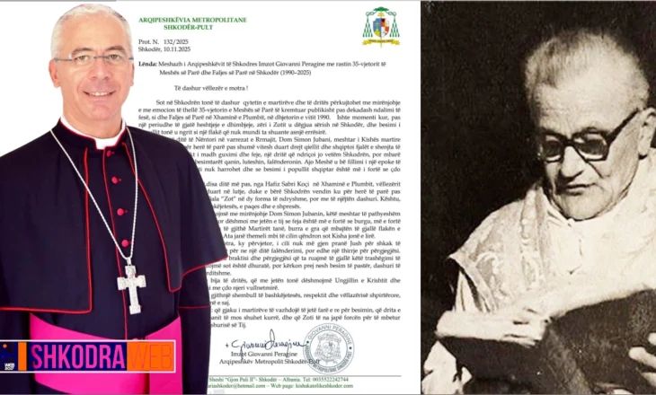 Mesha e parë para 35- viteve në varrezat e Rrmajit, mesazhi i arqipeshkvit të Shkodër- Pult imzot Peragine