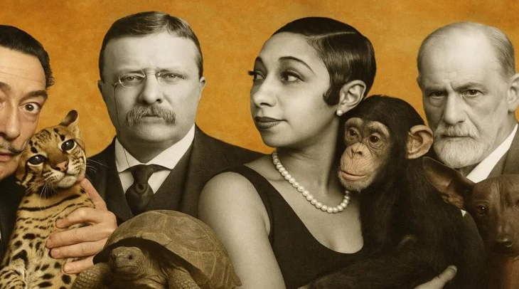 Miqtë më të çuditshëm të historisë: 15 personazhe të famshëm që mbanin kafshë të çuditshme