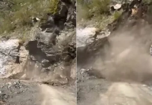 Pamje të frikshme/ Masivi i dheut dhe shkëmbit shkëputet nga mali dhe përfundon në rrugë në Dukagjin