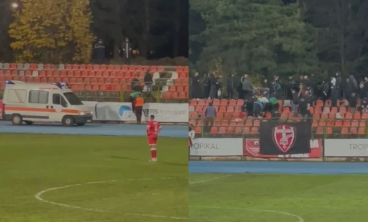 Panik në duelin Skënderbeu-Lushnjë, tifozi niset me urgjencë për në spital