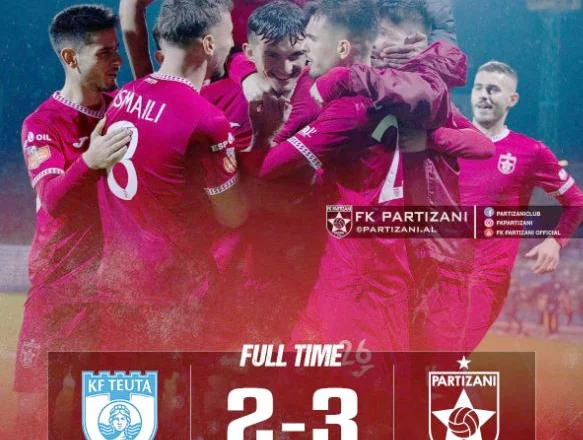 Partizani përmbys në mënyrë spektakolare Teutën, Elbasani thyen Egnatian dhe barazon Vllazninë në kryesim