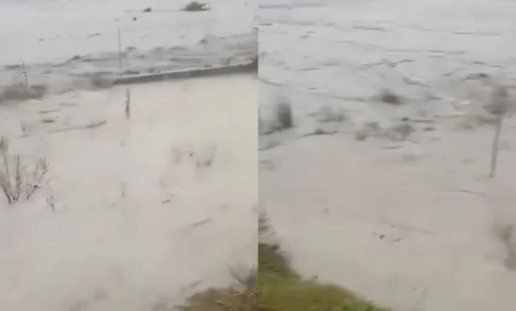 Përfshihet nga përmbytjet, Gramshi/ Situatë e rëndë nga moti, lumi i fshatit Kërpicë rrezikon banesat