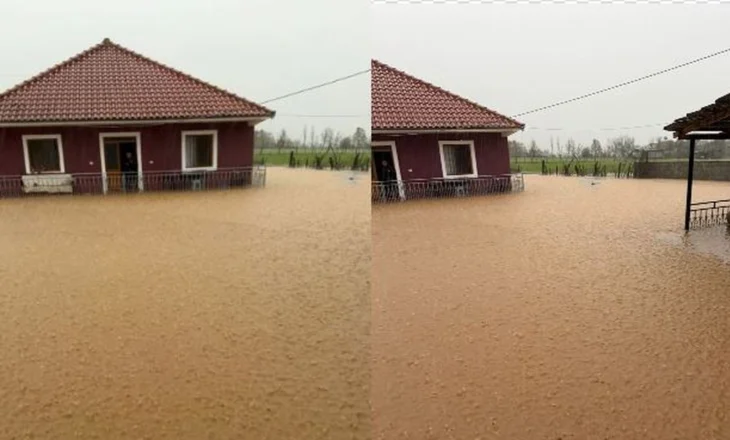 Përmbytje në Mat/ Banesa iu mbush me ujë, evakuohet një familja me shtatë anëtarë