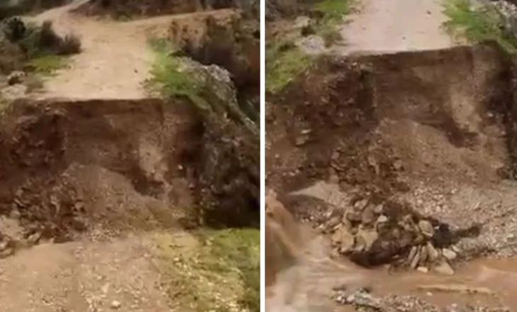 Përmbytjet në Delvinë, shembet ura që lidh 3 fshatrat, banorët mbeten të izoluar