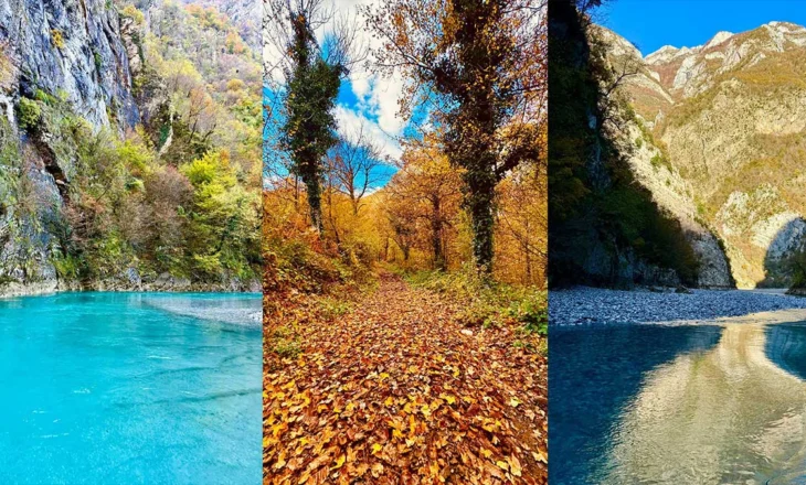 Rama uron mirëmëngjesi dhe të diel të mbarë me tablonë e vjeshtës që pikturon ngjyrshëm Lumin e Shalës