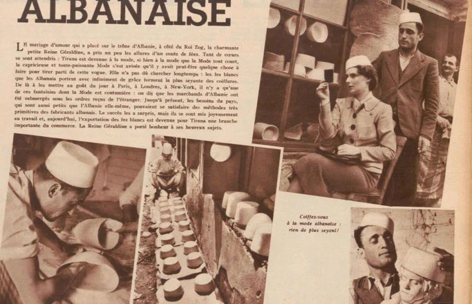 Revista belge (1938) / Plisi i bardhë shqiptar në modë falë dasmës mbretërore