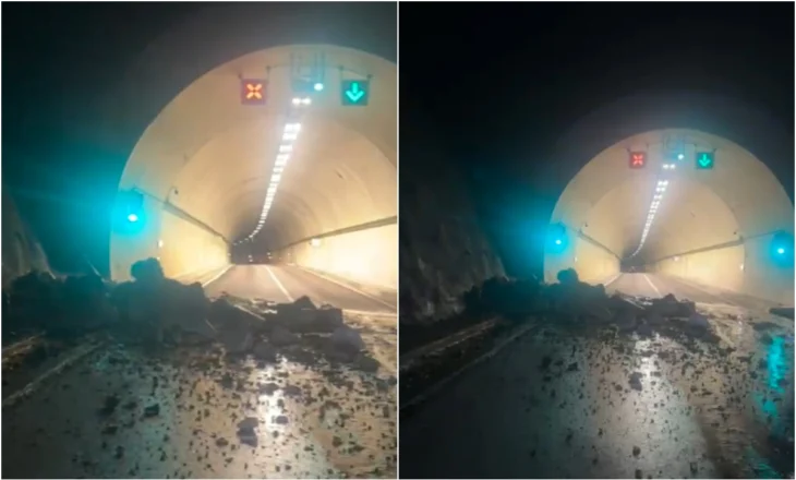 Rrëshqitje dherash edhe në hyrje të tunelit të Skërficës, ndërhyn policia dhe firma e pastrimit