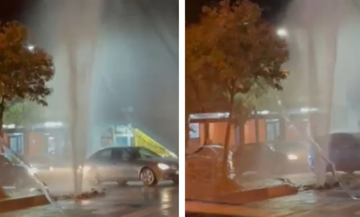 Shpërthejnë sërish tubacionet e ujësjellësit pranë konviktit të studentëve në Elbasan