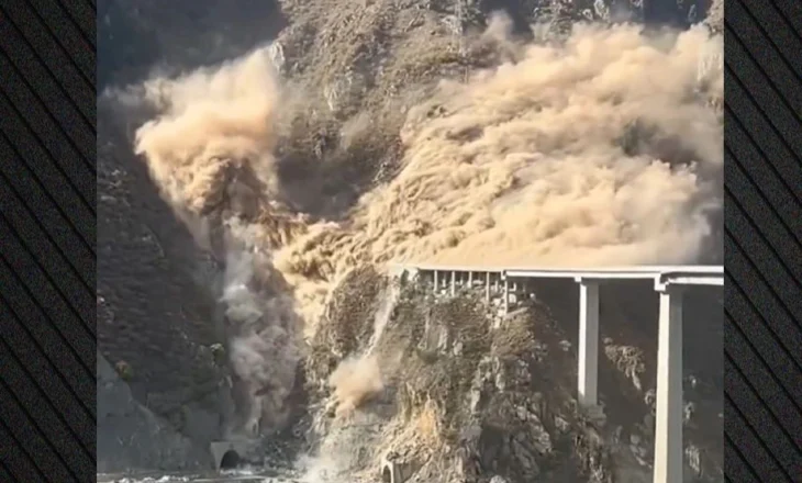 Tronditëse! Ura shembet vetëm disa muaj pas hapjes, pamjet e shkatërrimit të saj bëhen virale