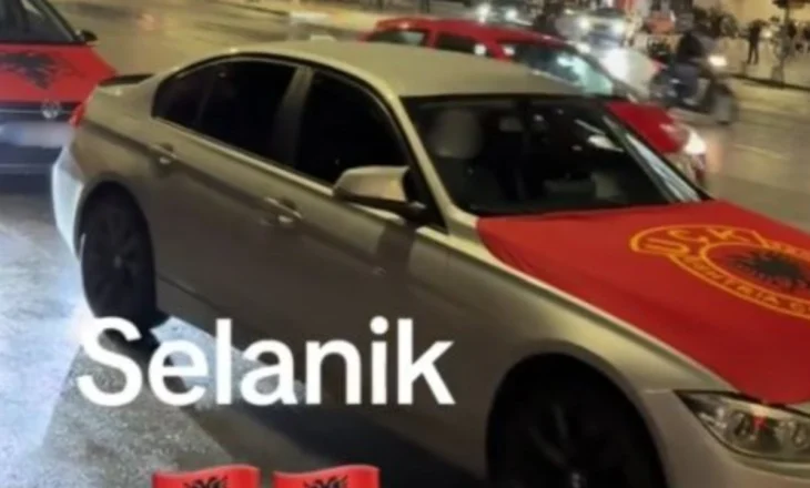 VIDEO/ Shqiptarët ‘pushtojnë’ Selanikun me flamuj kuqezi dhe të UÇK, mediat greke: Parkuan makinat dhe kërcenin
