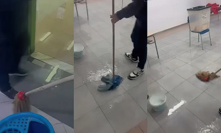 Vlonjatët me çizme në ditën e zgjedhjeve! Përmbyten nga shiu qendrat e votimit