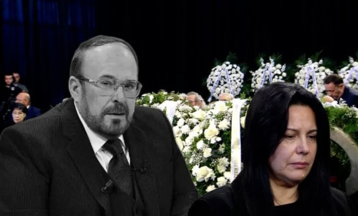 Xhoana Nano dhe ish-bashkëshortja Rexhina në ceremoninë e homazheve për ish kreun e PS