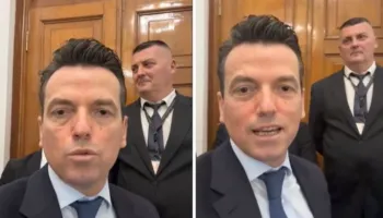 Agron Shehaj kërkon të futet në mbledhjen e Këshillit të Mandateve, pengohet nga Garda