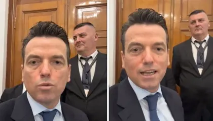 Agron Shehaj kërkon të futet në mbledhjen e Këshillit të Mandateve, pengohet nga Garda