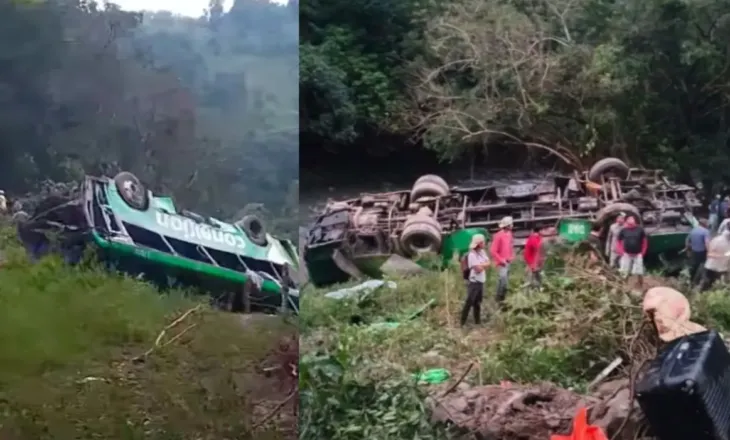Aksident tragjik në Meksikë, autobusi del nga rruga dhe bie në përrua, 10 viktima dhe dhjetëra të plagosur
