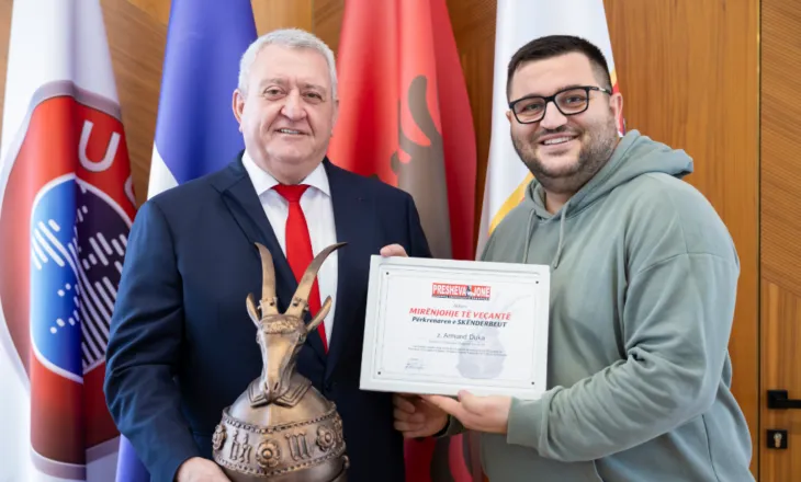 Çmim special, Duka nderohet me mirënjohjen “Përkrenarja e Skënderbeut”