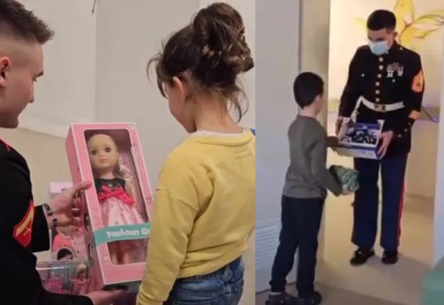 Festat e fundvitit, Marinsat e SHBA dhurojnë lodra për fëmijët e shtruar në Pedriatrinë e QSUNT