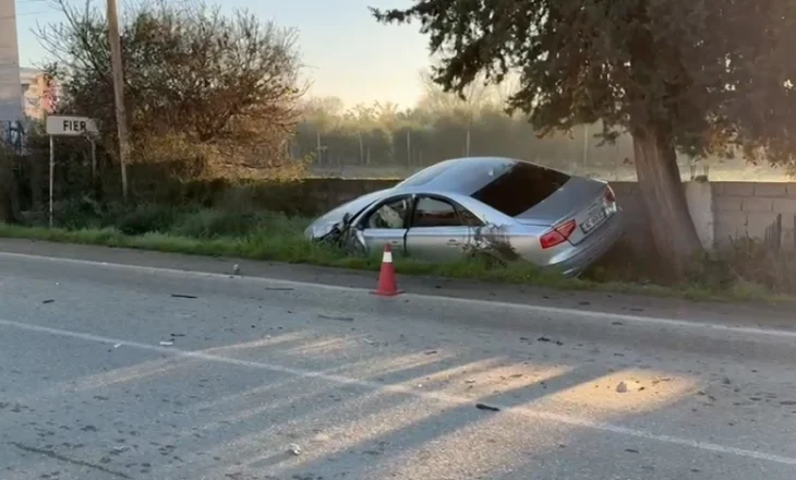 FIER/ Aksident te ‘Kthesa e Azotikut’, Audi del nga rruga pas përplasjes me autobusin
