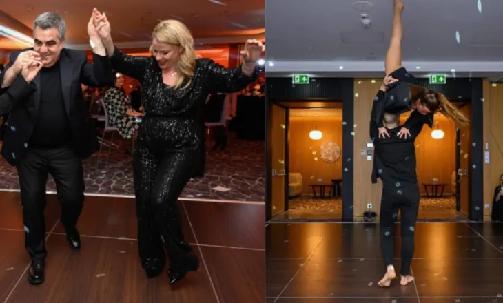 FOTO/ Blendi Gonxhja harron për disa orë akuzat e SPAK për zyrtarët e majtë, troket gotat e verës me stafin dhe publikon fotot e festës me balerina