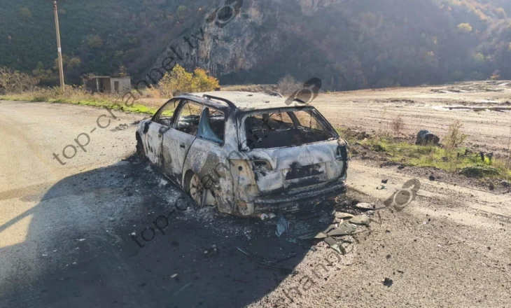 Foto/ Vrasja e biznesmenit në Elbasan, gjendet një makinë e djegur në fshatin Mirakë