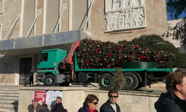 Kryeministria “pastrohet” para protestës? Pema e Krishtlindjeve largohet me kamion