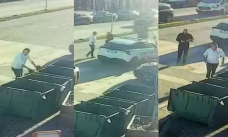 La qeset me mbeturina pranë koshave/ Policia Bashkiake detyron qytetarin të kthehet nga rruga, momenti kur efektivët e shoqërojnë