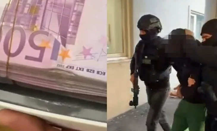 Mijëra euro “të paketuara”, jelek antiplumb, armë dhe automjete, dalin pamjet e arrestimit të “Rraja”-ve (VIDEO)