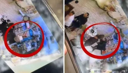 Pamje nga plagosja e ‘Guccit’/ Autori i drejtoi armën në mes të lokalit, ai tentoi të fshihej pas shokut të tij