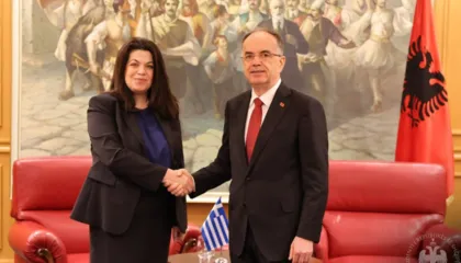 Presidenti Begaj pret ambasadoren e re të Greqisë në Shqipëri: Diskutuam forcimin e marrëdhënieve si vende fqinje