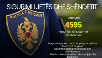 Qeveria vendos: 4595 punonjës të sistemit të burgjeve përfitojnë sigurimin e jetës dhe shëndetit për tre vite