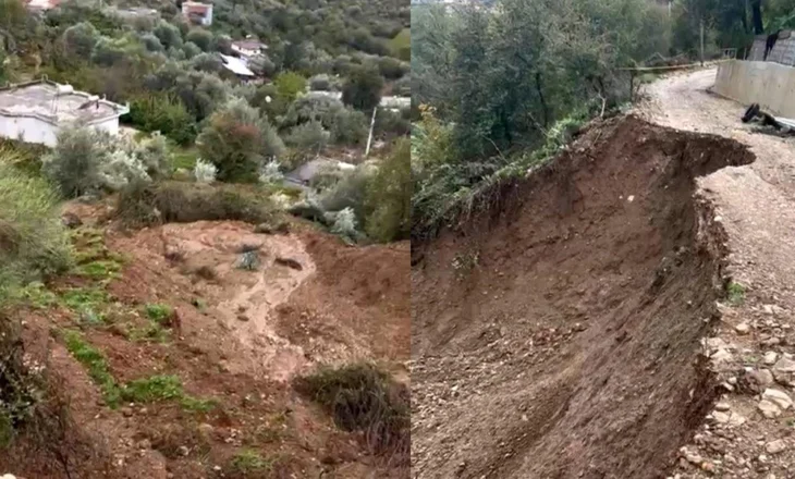Rruga e shembur në Vllahat – një lagje mbetet e izoluar pas rrëshqitjes së tokës – VIDEO
