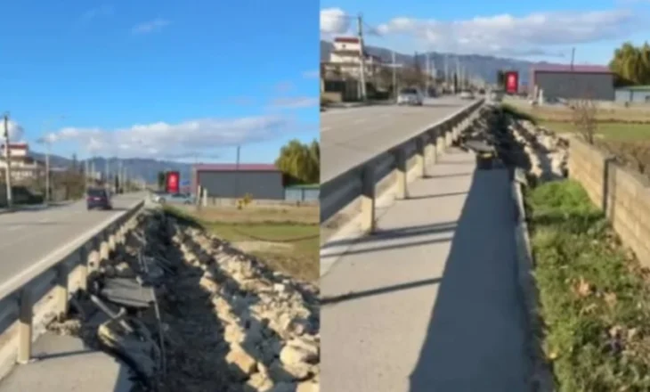 Rruga Qukës-Qafë Plloçë nuk gjen qetësi, pëson shembje edhe segmenti që lidhet me Pogradecin