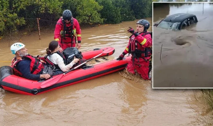 Stuhia përfshin disa zona në Greqi. Përmbytje, bllokime trafiku dhe operacione shpëtimi dramatike