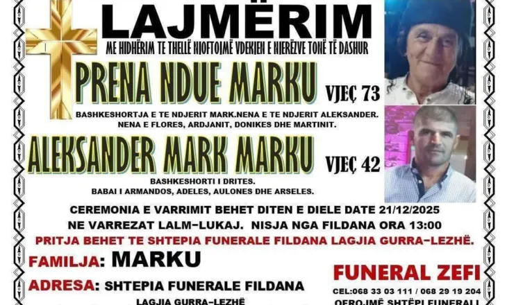 Tragjedi në Lezhë, nëna i jep fund jetës pas vdekjes së djalit