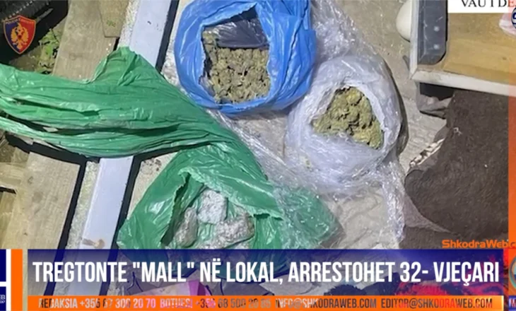 VIDEO – Tregtonte “mall” në lokalin e tij, arrestohet 32- vjeçari nga Vau Dejësi (emri)