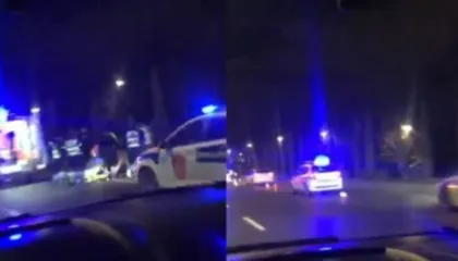 Aksident pak pas mesnate në Unazën e Madhe, policia dhe ambulanca në vendngjarje