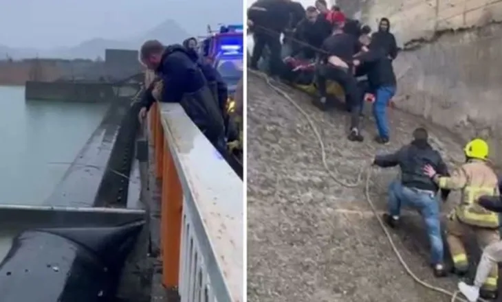 Aksidenti/ 3 personat brenda makinës dolën në pjesën poshtë urës, një prej tyre me dëme serioze