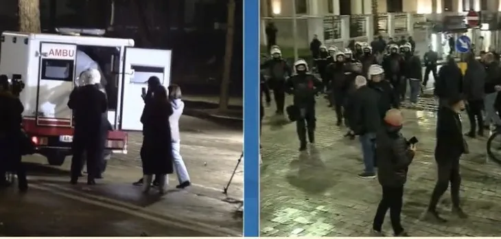 Bidonë me ujë dhe çadra drejt policisë, protestuesit sulmojnë efektivët. Tentojnë të futen brenda Kuvendit