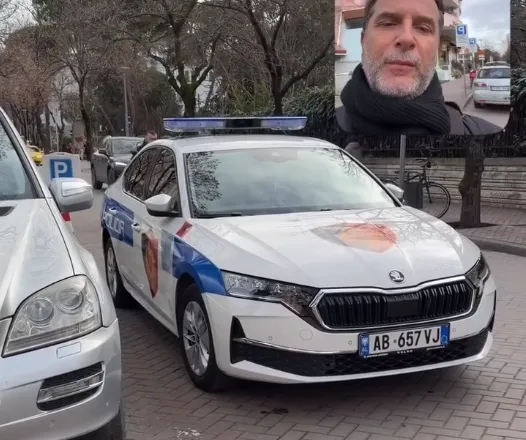 Burg për parkimin dysh/ Braçe nxjerr pamjet: Shkelësi i parë është një makinë policie