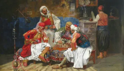 Burrat shqiptarë duke luajtur shah, pikturë e rrallë- ja kush e realizoi