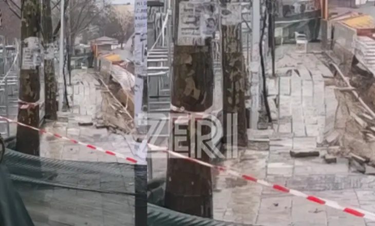 Çfarë ndodhi në ‘Ali Dem’? Kompania e ndërtimit gërryen trotuarin, shembet rruga, rrezikohet jeta e kalimtarëve