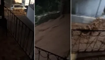 Del nga shtrati përroi i Ficos në Gjirokastër, përmbyten rrugët në lagjen Varrosh