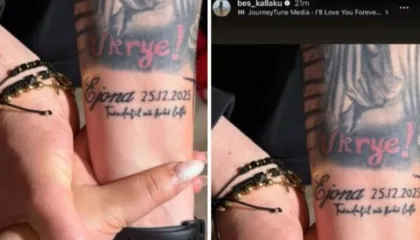 Ejona, trëndafil në kohë lufte”/ Bes Kallaku konfuzon fansat me tatuazhin e ri