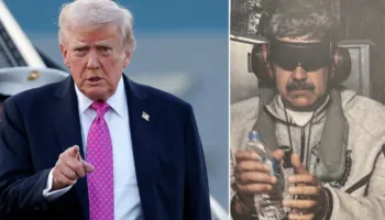 FOTO-LAJM/ I veshur me kostum sportiv dhe sytë mbyllur, dalin pamjet e para pas arrestimit të Maduros